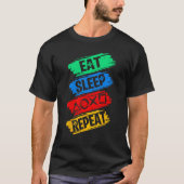 Eat Play Sleep Repeat Funny Friendship Retro For B Tシャツ (正面)