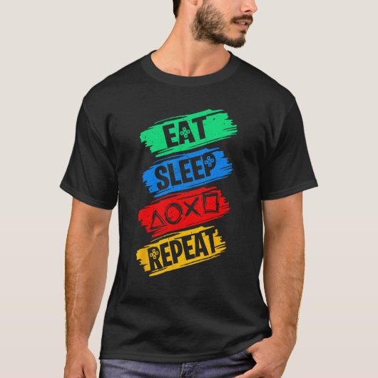 Eat Play Sleep Repeat Funny Friendship Retro For B Tシャツ (正面)