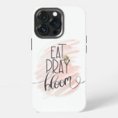 Eat Pray Bloom ピンクバラモノグラム 名前 iPhoneケース (裏面)