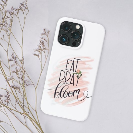 Eat Pray Bloom ピンクバラモノグラム 名前 iPhoneケース