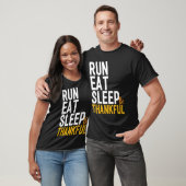 Eat Run Nap Be Thankful Runner Thanksgiving Tシャツ (ユニセックス)
