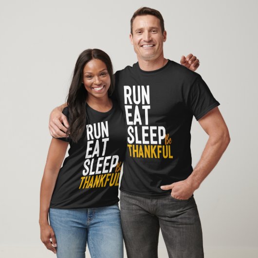 Eat Run Nap Be Thankful Runner Thanksgiving Tシャツ (ユニセックス)