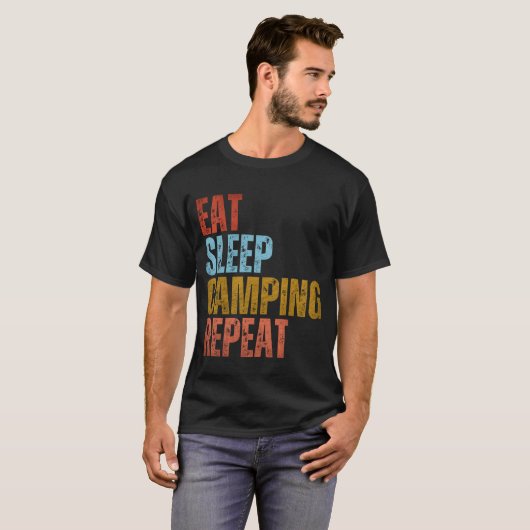 EAT SLEEP キャンプ REPEAT Tシャツ (正面フル)
