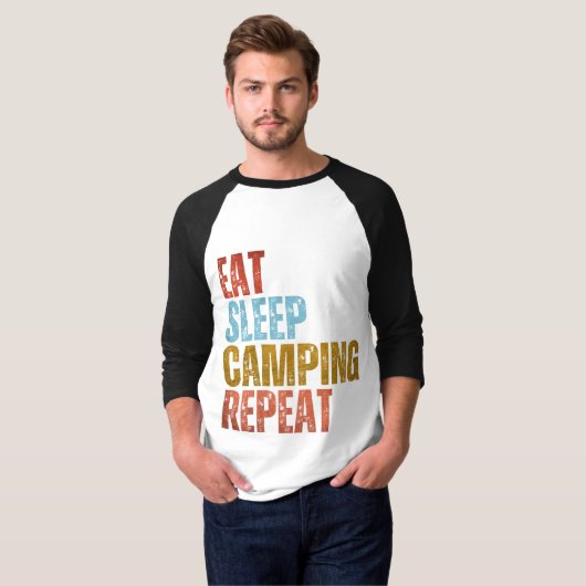 EAT SLEEP キャンプ REPEAT Tシャツ (正面フル)