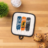 Eat Sleep サッカー Repeat ヴィンテージ サッカーTシャツ デザイン 鍋敷き (トップダウン)