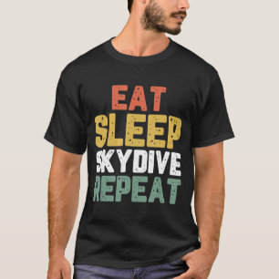 Eat Sleep スカイダイビング スカイダイバー ヴィンテージ クリス Tシャツ