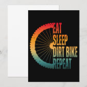 EAT SLEEP ダートバイク REPEAT 招待状 (正面/裏面)