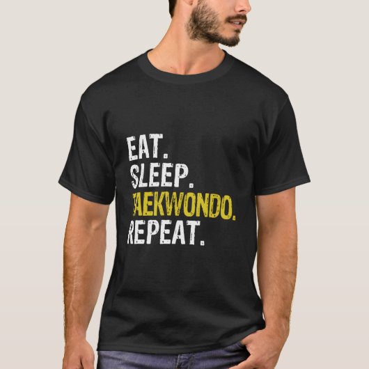 Eat Sleep テコンドー Repeat Tシャツ (正面)