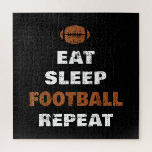 Eat Sleep フットボール Repeat 愛してる フットボール ヴィンテージ ギー ジグソーパズル