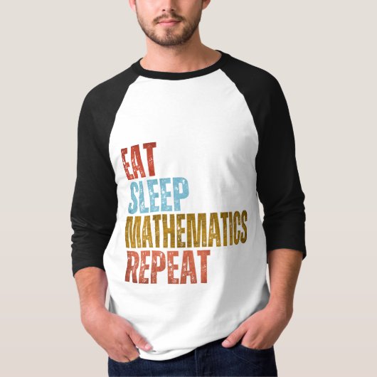 EAT SLEEP 数学 REPEAT Tシャツ (正面)
