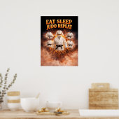 Eat Sleep 柔道 Repeat アート ポスター (キッチン)