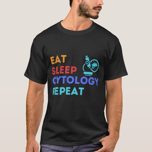 EAT SLEEP 細胞診断 REPEAT - #lablife Tシャツ (正面)
