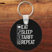 Eat Sleep 関税 Repeat おもしろ トランプ 関税  キーホルダー (正面)