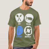 Eat Sleep 3D Print Repeat 3D Printing 3D Printer Tシャツ (正面)