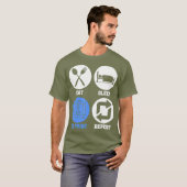 Eat Sleep 3D Print Repeat 3D Printing 3D Printer Tシャツ (正面フル)