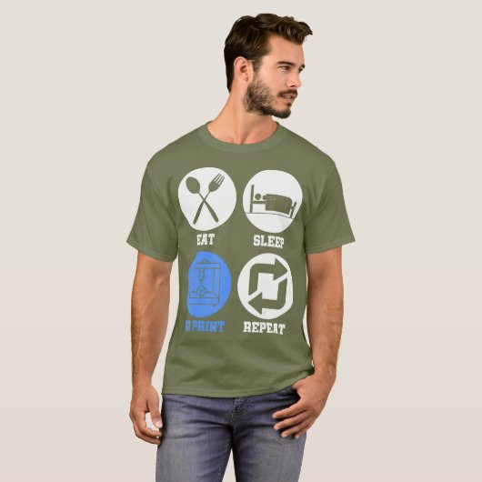 Eat Sleep 3D Print Repeat 3D Printing 3D Printer Tシャツ (正面フル)