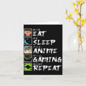 Eat Sleep Anime Gaming Repeat Gamer Men Teen Boy A カード (黄色い花)
