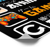 Eat Sleep Anime Gaming Repeat Gamer Men Teen Boy G ポスター (角)