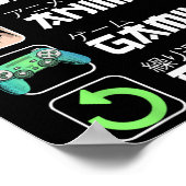 Eat Sleep Anime Gaming Repeat Japan Kawaii Manga A ポスター (角)