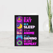 Eat Sleep Anime Gaming Repeat Kawaii Otaku Anime M カード (正面)
