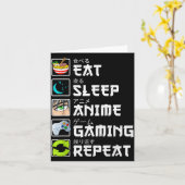 Eat Sleep Anime Gaming Repeat Kawaii Otaku Anime M カード (黄色い花)