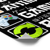 Eat Sleep Anime Gaming Repeat Kawaii Otaku Anime M ポスター (角)