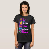 Eat Sleep Anime Gaming Repeat Kawaii Otaku Anime M Tシャツ (正面フル)