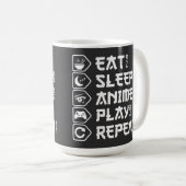 Eat Sleep Anime Play Repeat Otaku Anime Lifestyle コーヒーマグカップ (正面右)