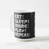 Eat Sleep Anime Play Repeat Otaku Anime Lifestyle コーヒーマグカップ (正面左)