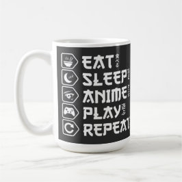 Eat Sleep Anime Play Repeat Otaku Anime Lifestyle コーヒーマグカップ