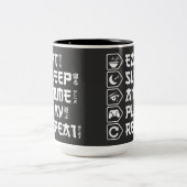 Eat Sleep Anime Play Repeat Otaku Anime Lifestyle ツートーンマグカップ (中央)
