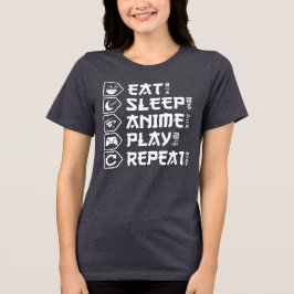 Eat Sleep Anime Play Repeat Otaku Anime Lifestyle トライブレンドＴシャツ