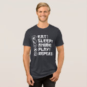 Eat Sleep Anime Play Repeat Otaku Anime Lifestyle トライブレンドＴシャツ (正面全面)