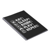 Eat Sleep Anime Play Repeat Otaku Anime Lifestyle ノートブック (右側)