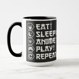 Eat Sleep Anime Play Repeat Otaku Anime Lifestyle マグカップ