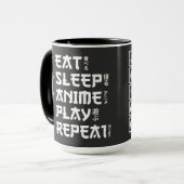 Eat Sleep Anime Play Repeat Otaku Anime Lifestyle マグカップ (正面左)