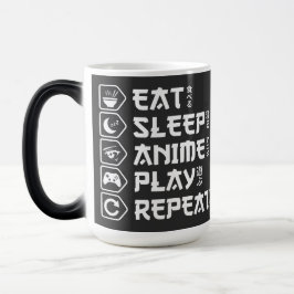 Eat Sleep Anime Play Repeat Otaku Anime Lifestyle モーフィングマグカップ