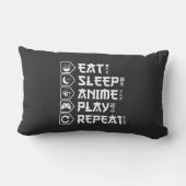 Eat Sleep Anime Play Repeat Otaku Anime Lifestyle ランバークッション (裏面)