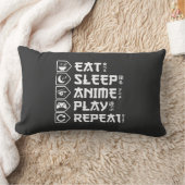 Eat Sleep Anime Play Repeat Otaku Anime Lifestyle ランバークッション (ブランケット)