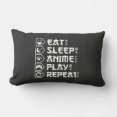 Eat Sleep Anime Play Repeat Otaku Anime Lifestyle ランバークッション (正面)