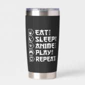 Eat Sleep Anime Play Repeat Otaku Anime Lifestyle 保温保冷タンブラー (背面)