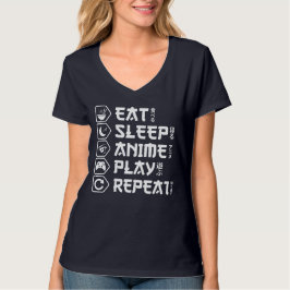 Eat Sleep Anime Play Repeat Otaku Anime Lifestyle Tシャツ