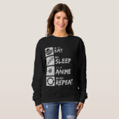 EAT SLEEP ANIME REPEAT スウェットシャツ (正面フル)