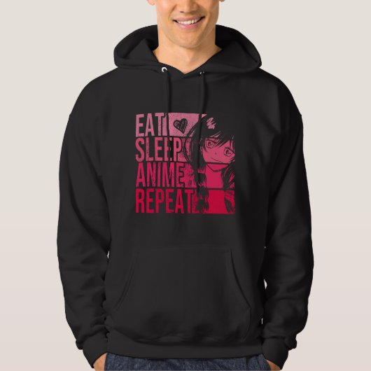 Eat Sleep Anime Repeat - Anime Lovers Gifts Idea G パーカ (正面)