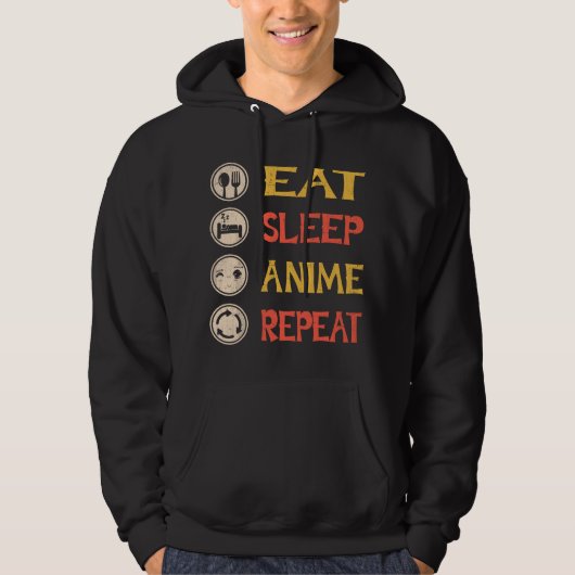 Eat Sleep Anime Repeat Anime T Gift パーカ (正面)