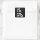 Eat Sleep Anime Repeat| Design for Anime Lover スクエアシール (バッグ)