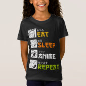 eat sleep anime repeat |funny japanese manga tシャツ (正面)