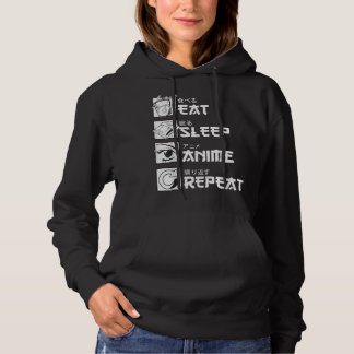 Eat Sleep Anime Repeat Shirt, Funny Japanese Manga パーカ