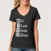 EAT SLEEP ANIME REPEAT Tシャツ (正面)