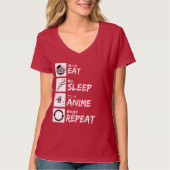 EAT SLEEP ANIME REPEAT Tシャツ (正面)